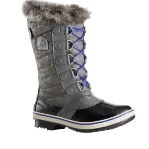 Sorel Tofino II Women's Gray and Black Lace-Up Winter Boots